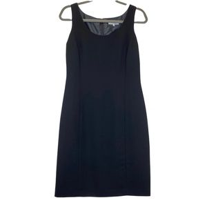 Calvin Klein Sheath Dress Women's 4 Black Sleeveless Seam Front Round Neck